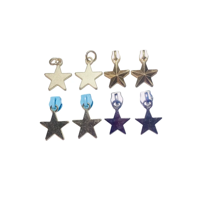 Custom OEM Metal Zipper Pulls Custom Logo Slider Brand Logo Bag Zip Puller Metal Star Zipper Pull