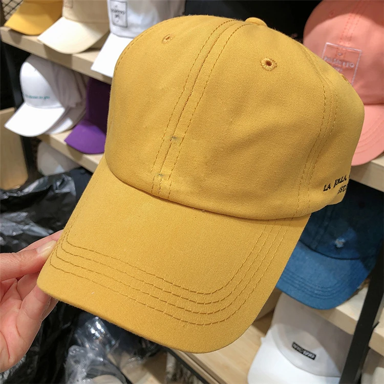 Fashion Retro Solid Color Custom Made Wholesale Outdoor Motion Embroidery Spring And Summer Washable Baseball hat