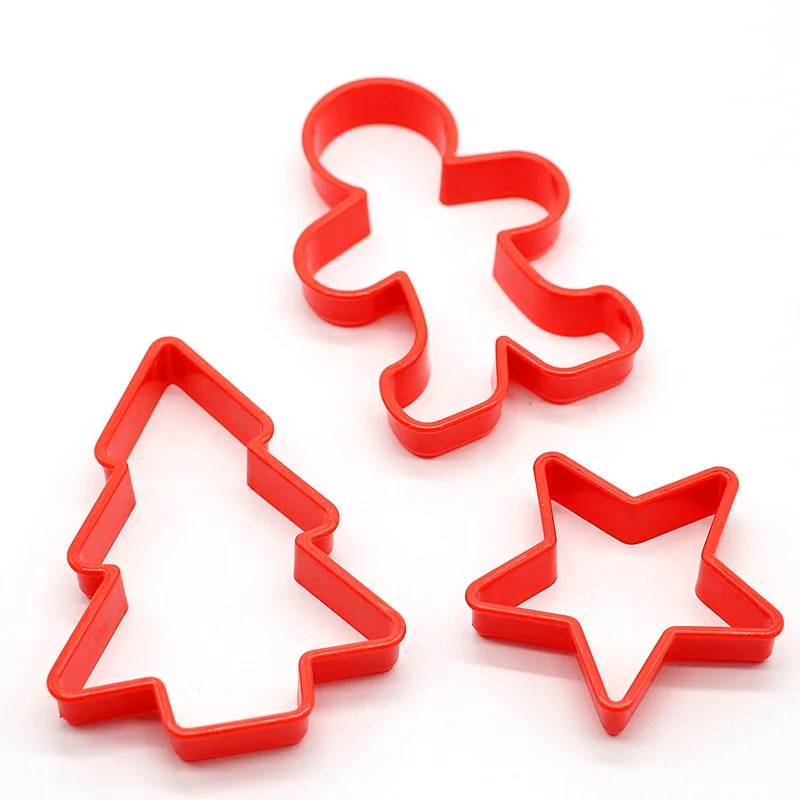 
plastic Christmas xmas cookie cutter set mold mould 
