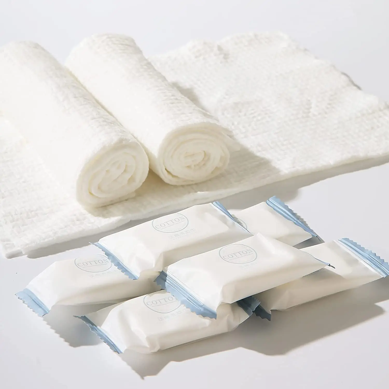 Disposable towel tablets 100PCS mini white soft nonwoven biodegradable cotton square outdoor travel compressed towel