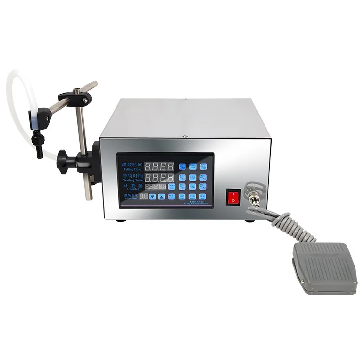 Small semi automatic beverage edible oil water bottling juice digital liquid filling machine mini