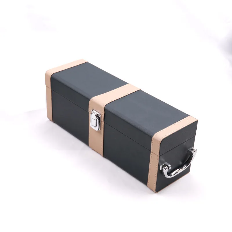 Promotional manufacture eco-friendly single bottle pu leather wine case gift box