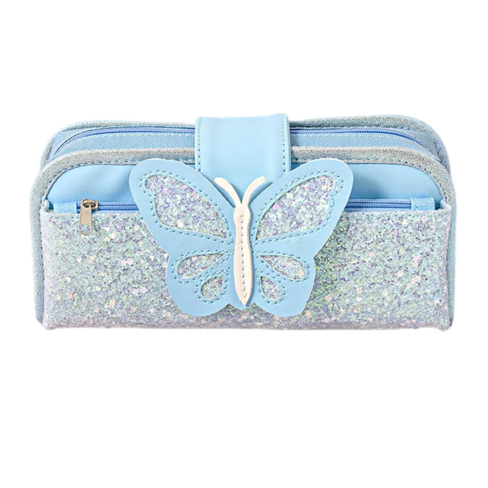 Оптовая продажа высококачественный чехол из ткани Оксфорд с изображением бабочки канцелярские принадлежности студенческие сумки для карандашей