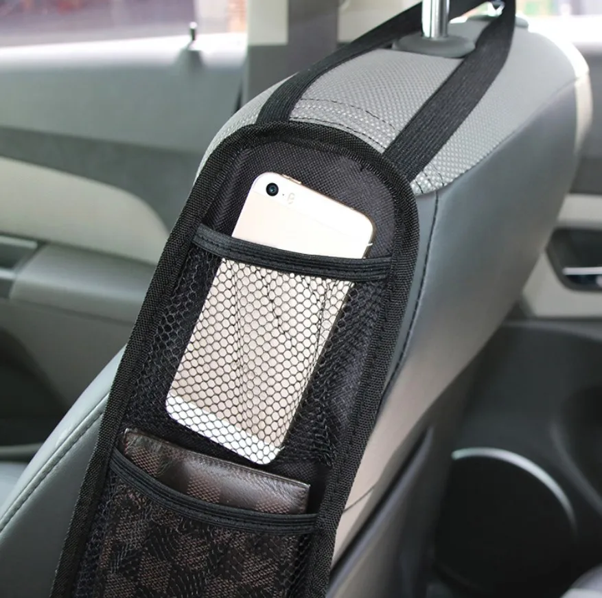 Automobile Seat Storage Hanging Bag Mesh Phone Drink Holder Car Seat Side Pocket Organizer