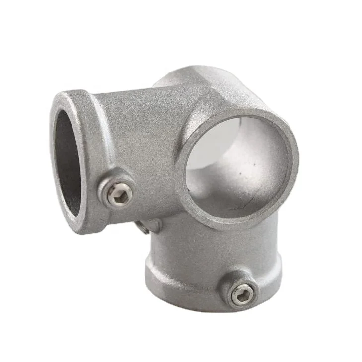Aluminum Key Clamp Silver 3 Way Through Pipe Nipples Tubes