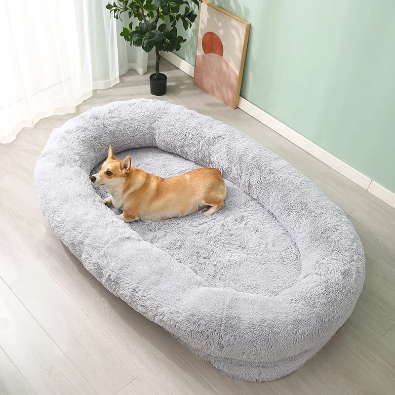 Hot selling products 2024 designer high quality dogs beds soft and comfortable dog bed with cover 6 colors plush bed for dogs