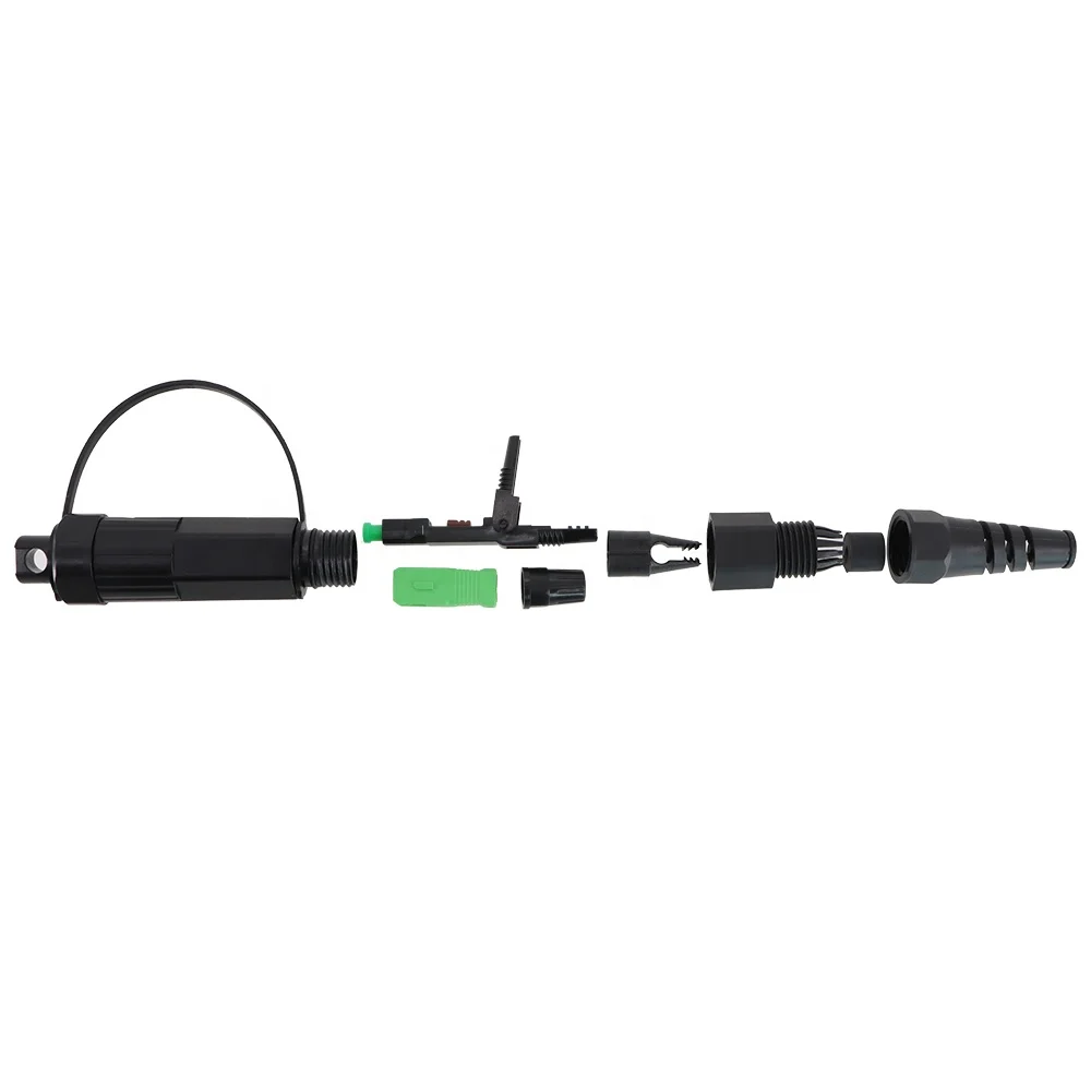 IP68 Waterproof FTTA Fast Connector Widely Used HW Mini SC Reinforced 2*3 Flat Drop Cable Spiral Bayout Fast Connector