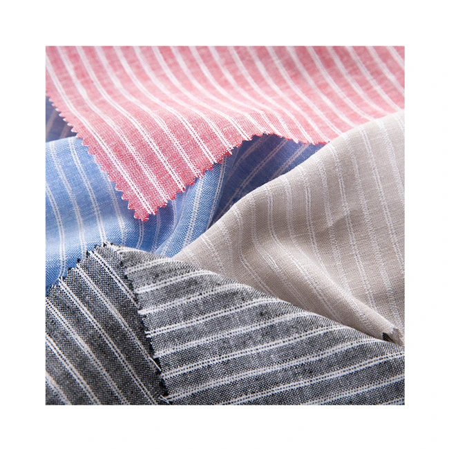 
Modern Design Different color striped fabric Linen and rayon fabric 