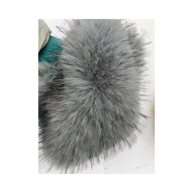 Black fur with orange yellow Tip dyed color High pile faux fur for collar High quality faux fur fabric