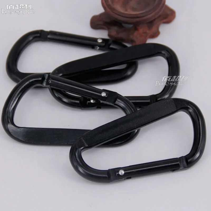 baichao 80*45mm 8# D aluminium alloy  black spring hooks