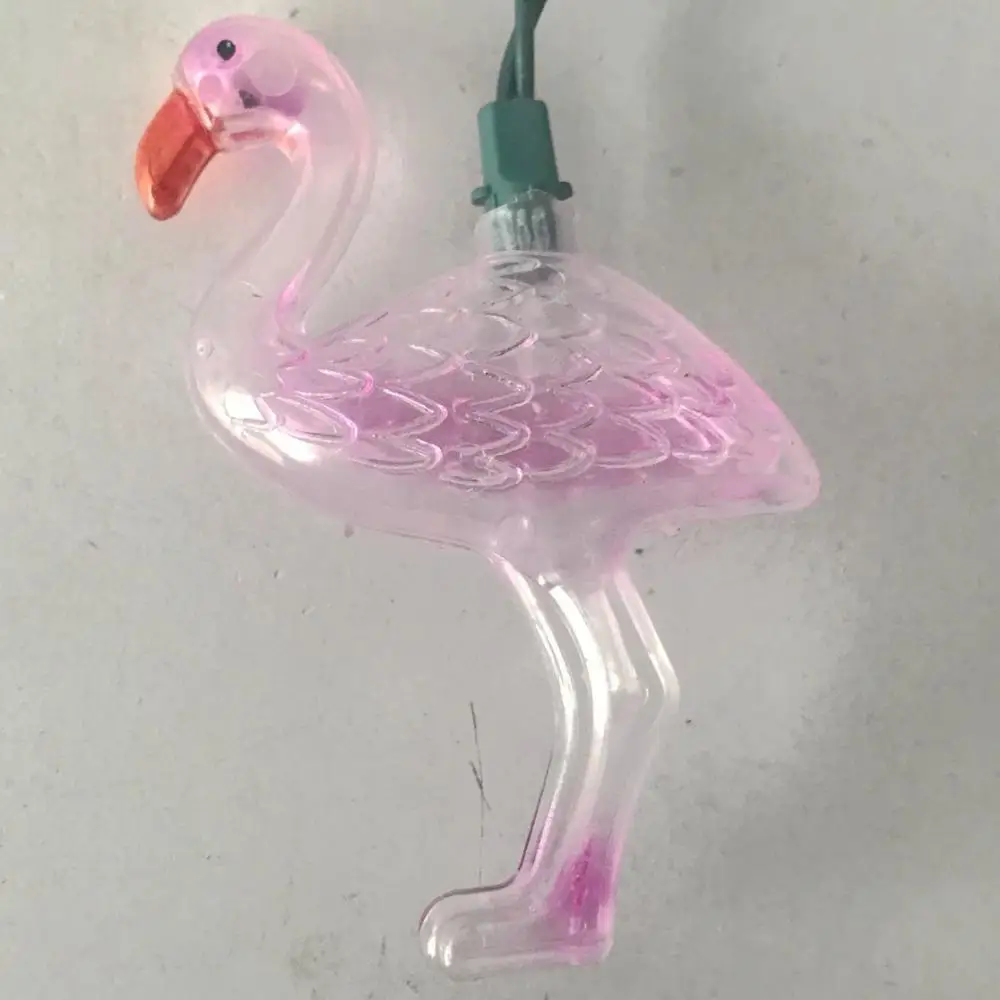 UL 2020 Tropical Themed String Light Outdoor Lighted Flamingo Set 10Count Adorable Pink Flamingo Night Lights For Girls Bedroom