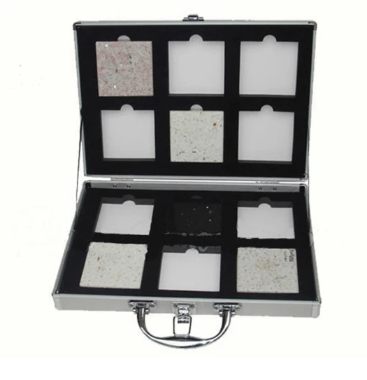 Everest customized size marble quartz granite aluminum stone sample display box