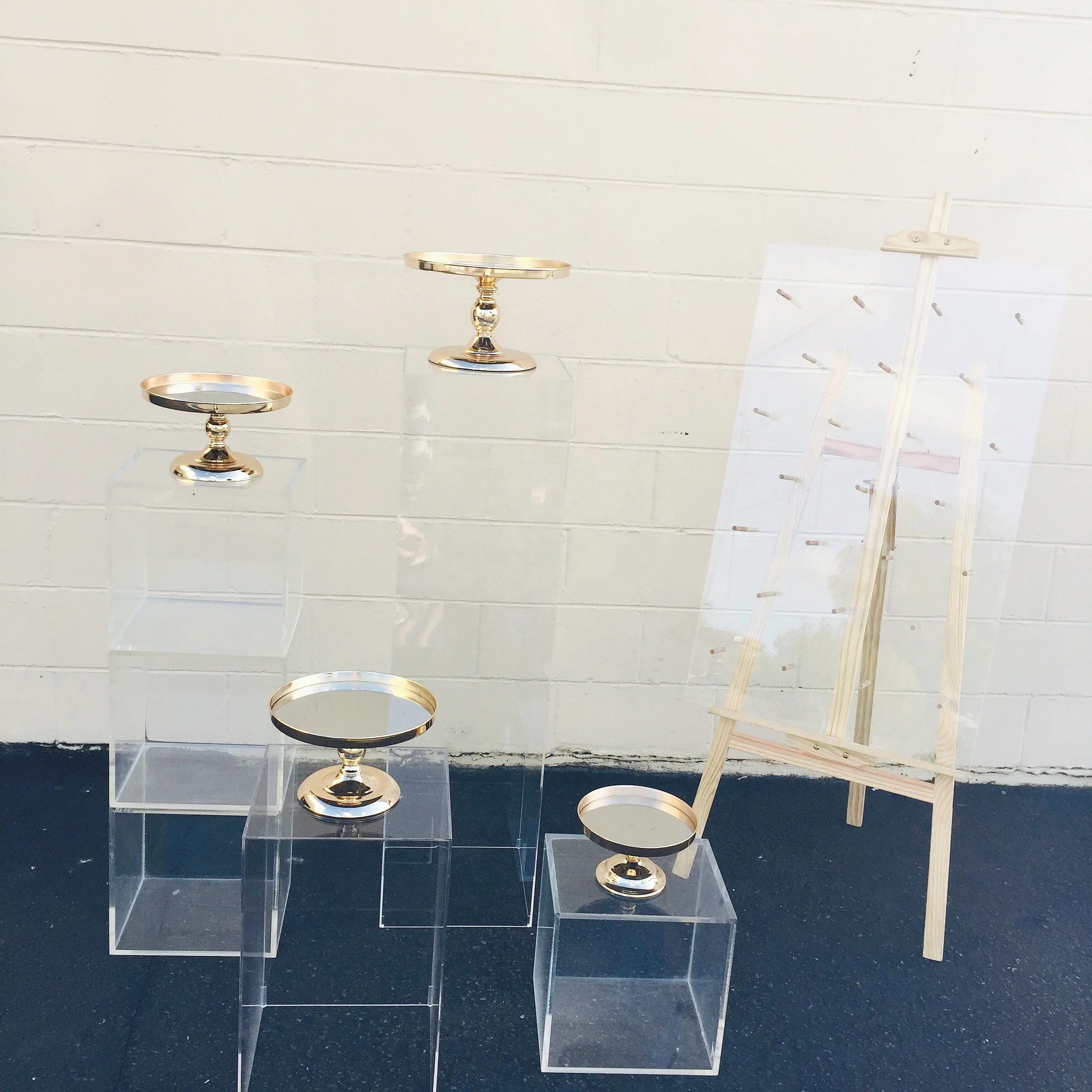 Tall Neon Orange 5 Sided Acrylic Rectangular Display Cube Perspex Plastic Plinths