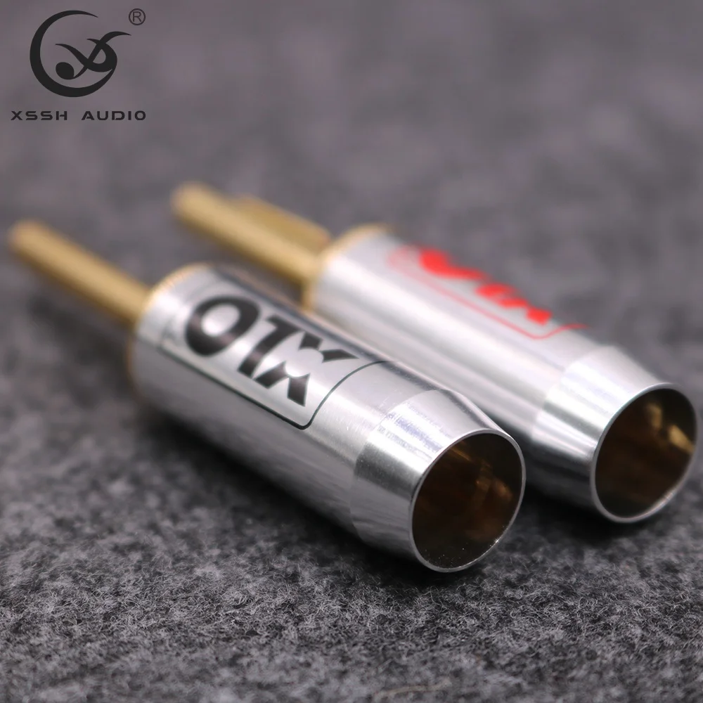 Amplifier Banana Jack YIVO XSSH Audio OEM DIY HIFI Brass Male High Voltage Gold Banana Plug Connector for 10MM Max Speaker Cable