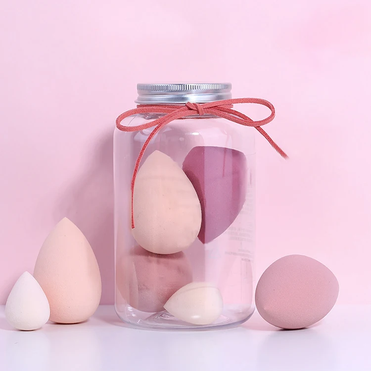 Новое поступление 2022 серия Green Pink 7 шт. блендер для макияжа косметическая губка с подарочным набором