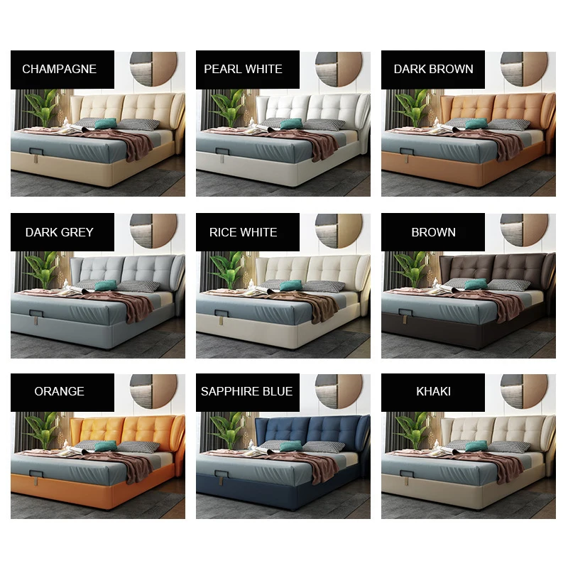 В наличии, оттоманка из искусственной кожи со светодиодной подсветкой и стеганным изголовьем, оттоманка для хранения, газовый подъемник, Современная рама из искусственной кожи