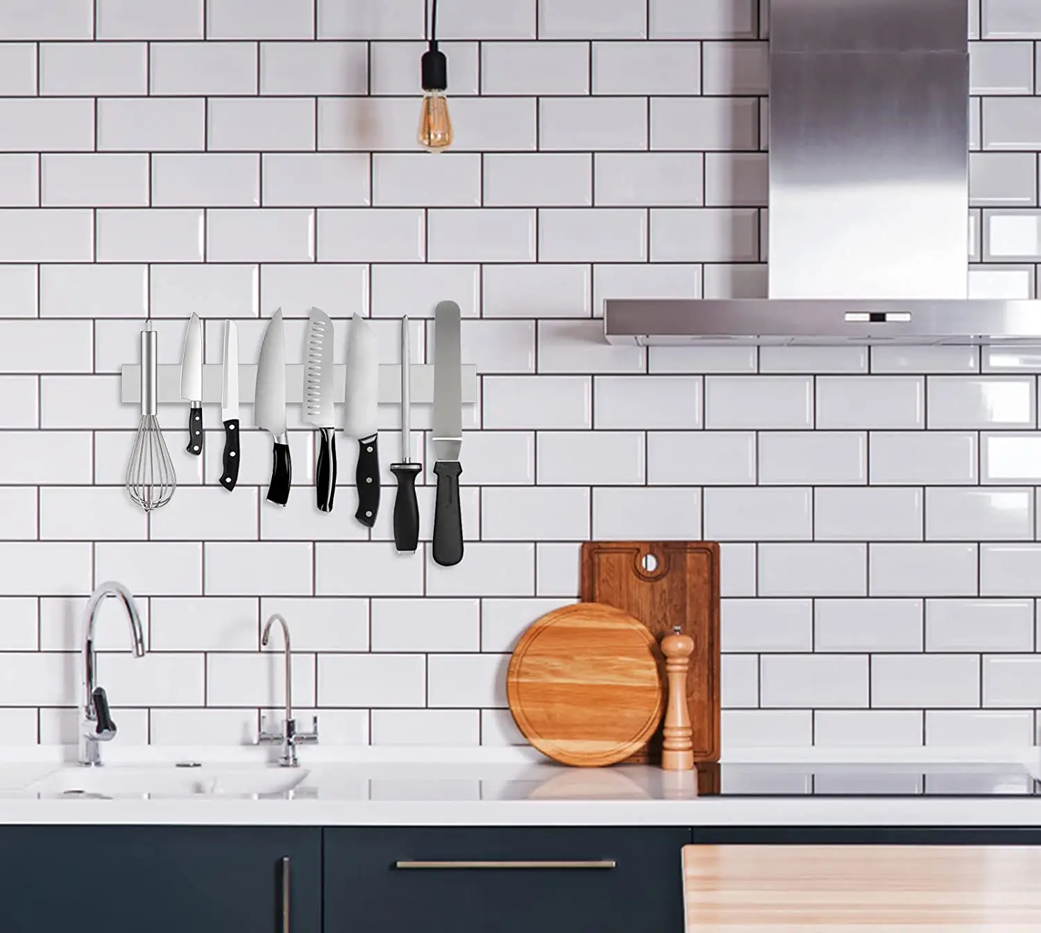 Stainless Steel Kitchen Magnetic Knife Utensil Holder for Home Organizer