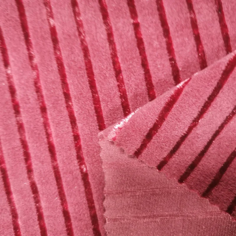 Manufacturer Provides High-quality Garment Velvet Fabric 100% Polyester KS Elastic Knitted Burnout Velvet