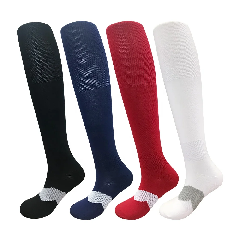 Custom mens soccer sport socks super elastic arch high knee socks athletic soccer socks for running and football