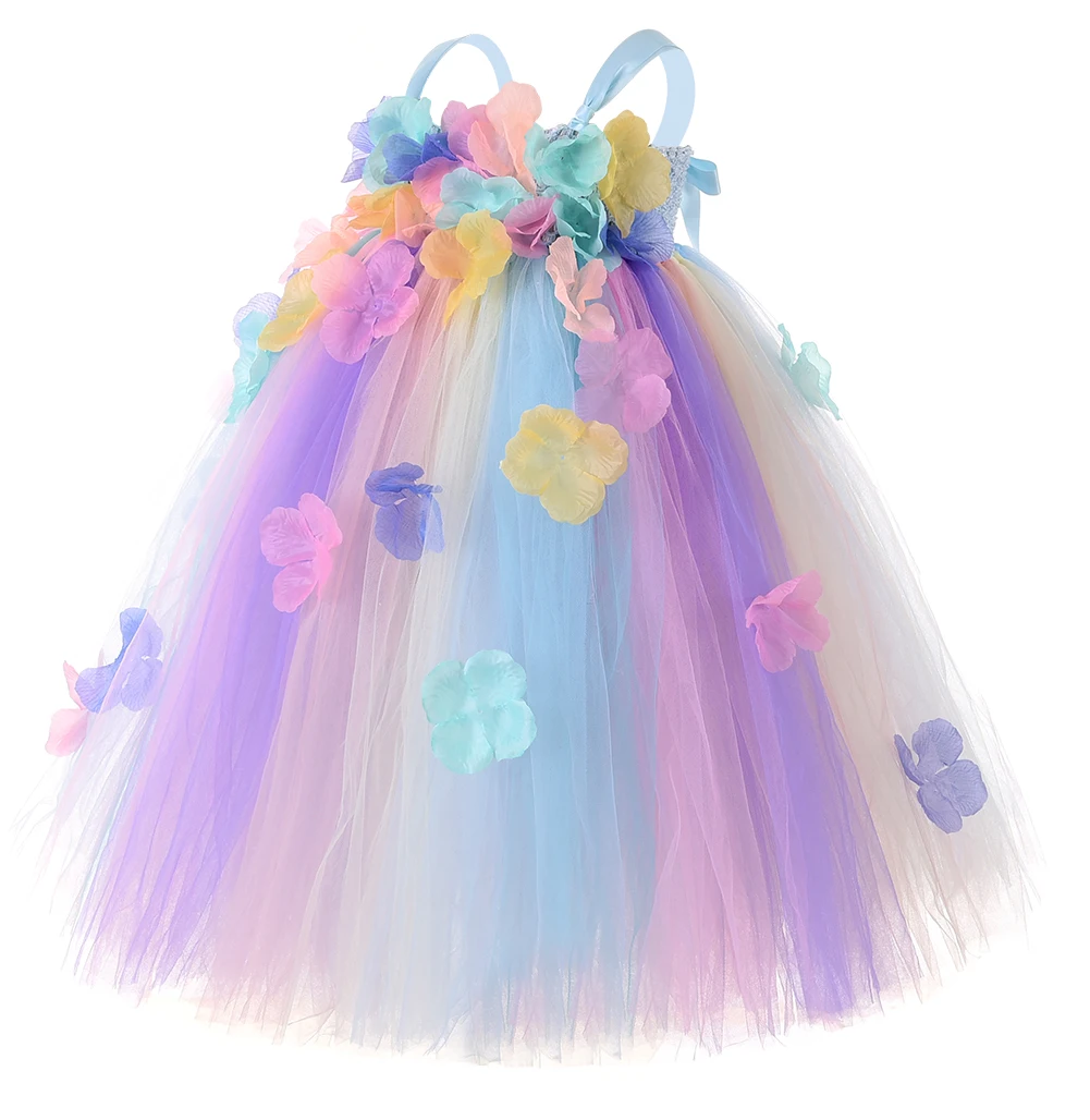 Factory Flower Girl Dress Kids Horse Costume Colorful Wedding Gown Birthday Party Clothes Children Unicorn Tutu Dress