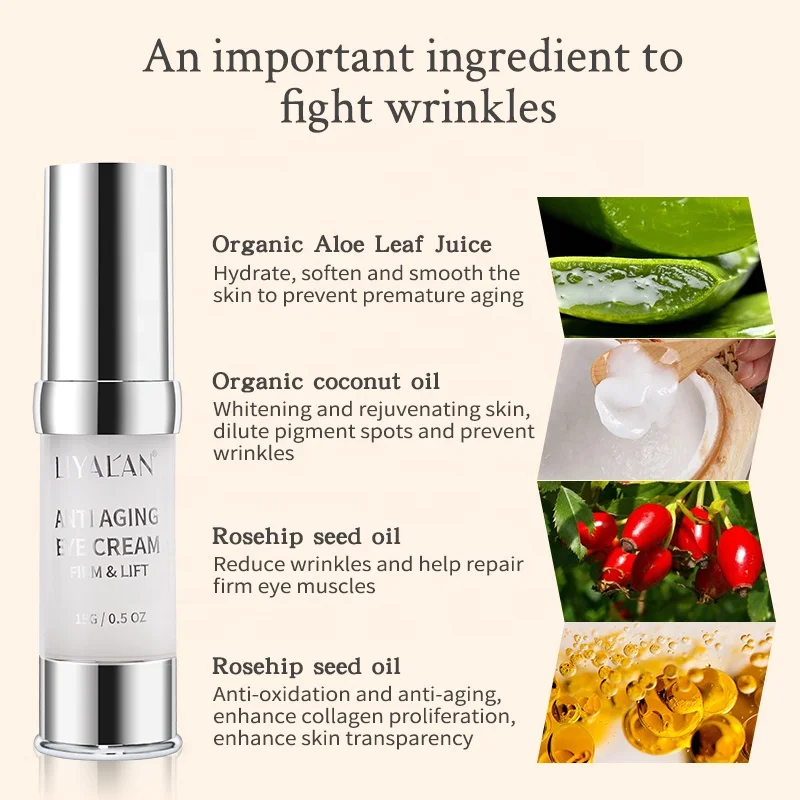 Private Label Vegan Vitamin C Skin Firming Lifting Repair Fine Lines Anti Aging Wrinkle Under Eye Cream