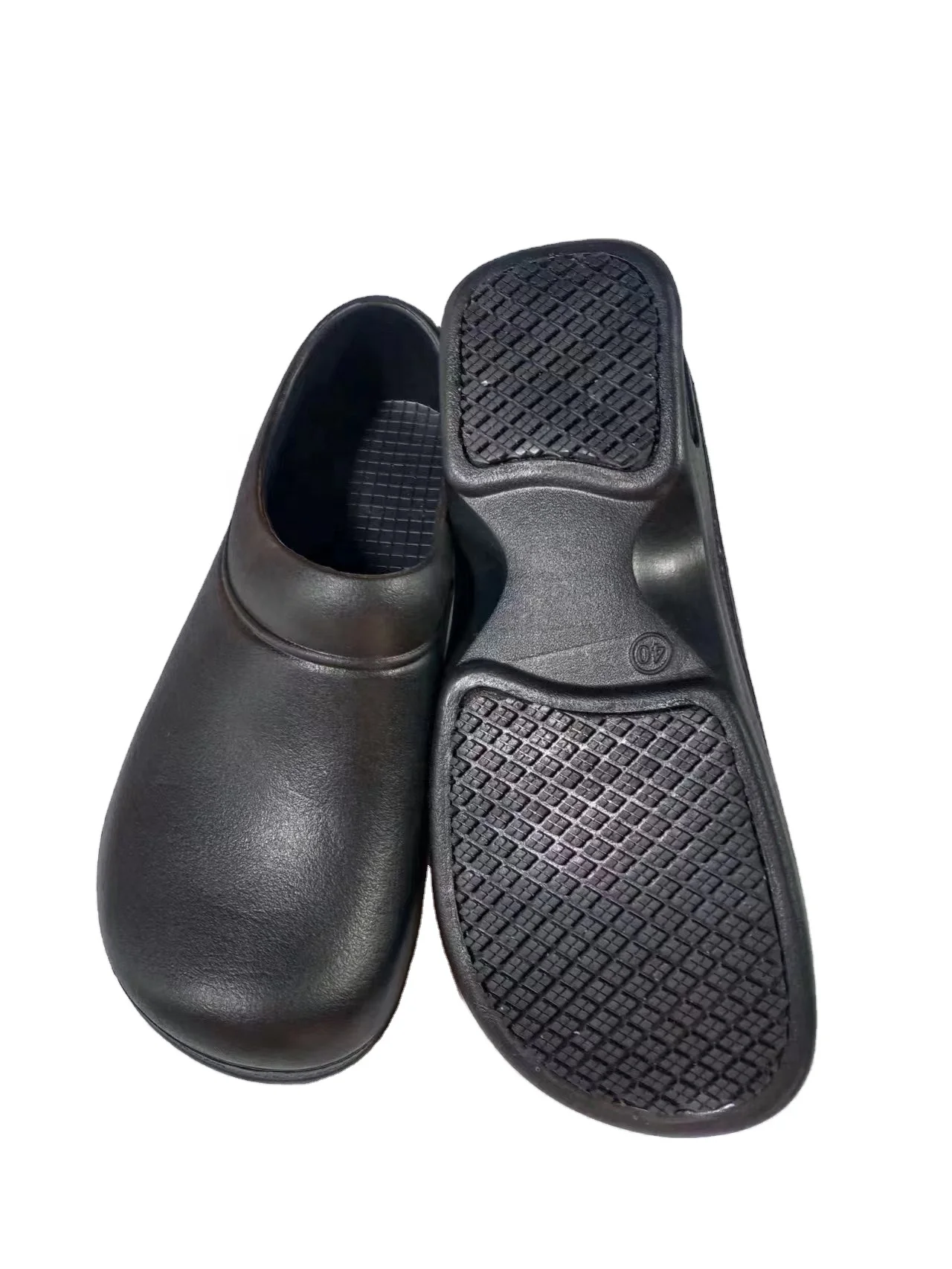 Hot Selling Slip Resistant Waterproof EVA Black and white Unisex Kitchen Work Safety Cook Chef Shoes