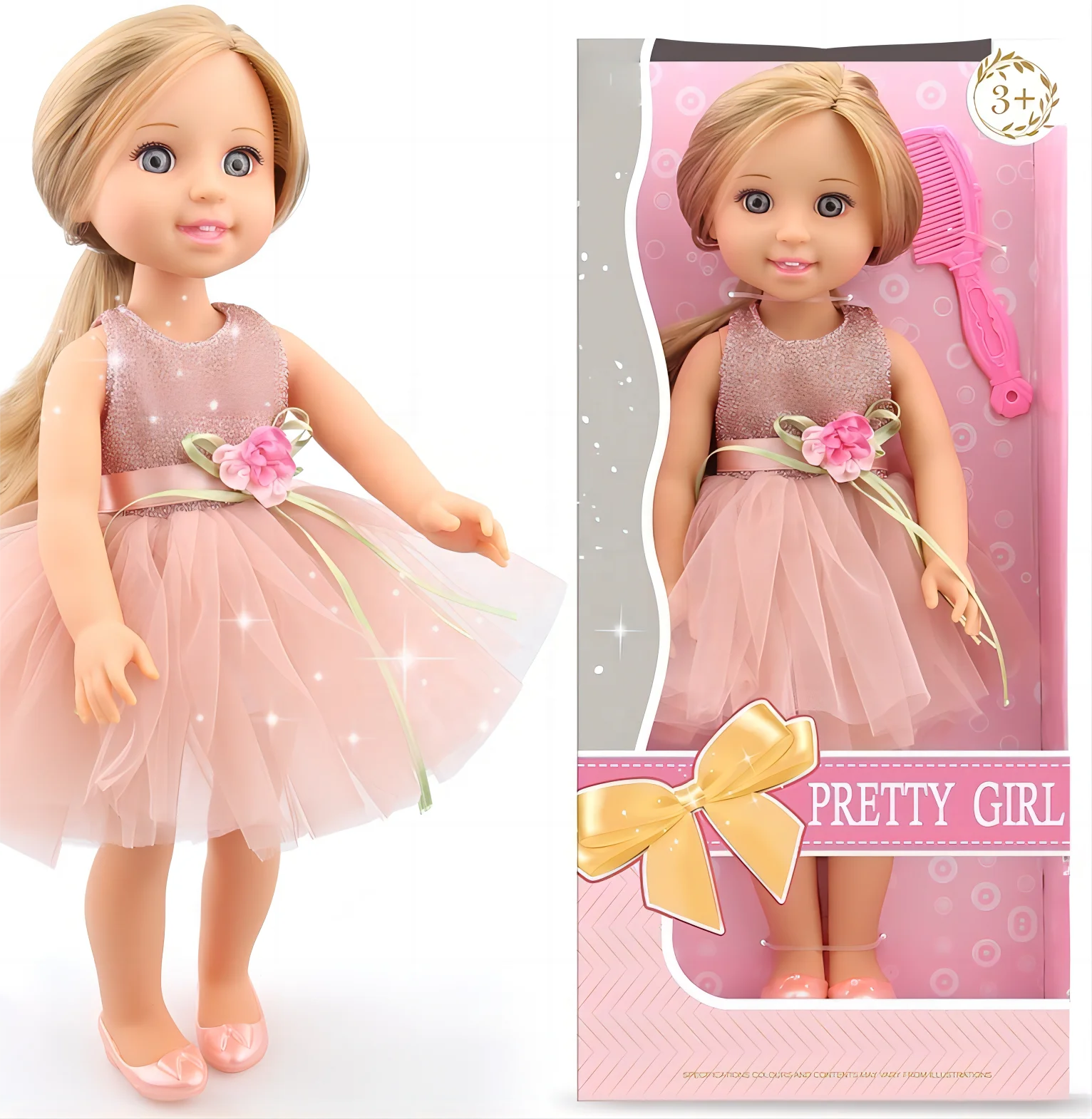 Wholesale Lovely Little Girls Baby Dolls 15inch Silicone Reborn Baby Doll with Hair Beautiful Clothes for Kids