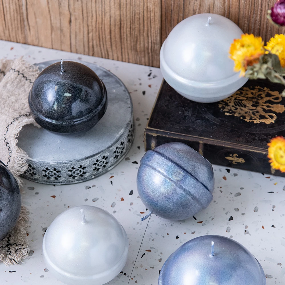 
Custom handmade decorative round scented black candle 