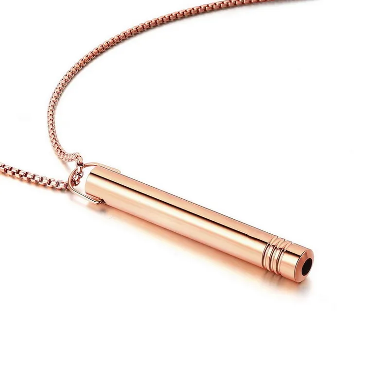 Hot selling stainless steel whistle pendant with engraved words to relieve anxiety. Stainless steel pendant necklace