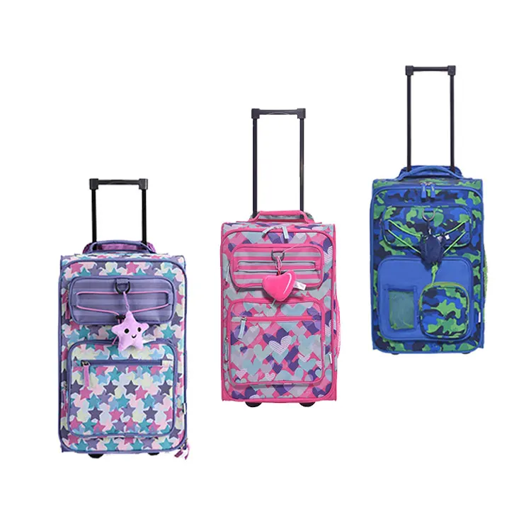 
Custom Polyester Children Suitcase Star Heart Printed Kids Luggage For Grils Traveling 