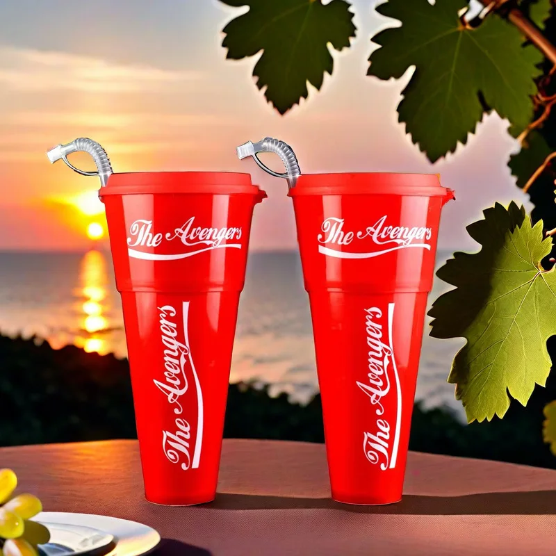 1000ML Disposable Super Large Net Red Plastic Cup Fried Chicken Popcorn Coke Multi-purpose Plastic Cup