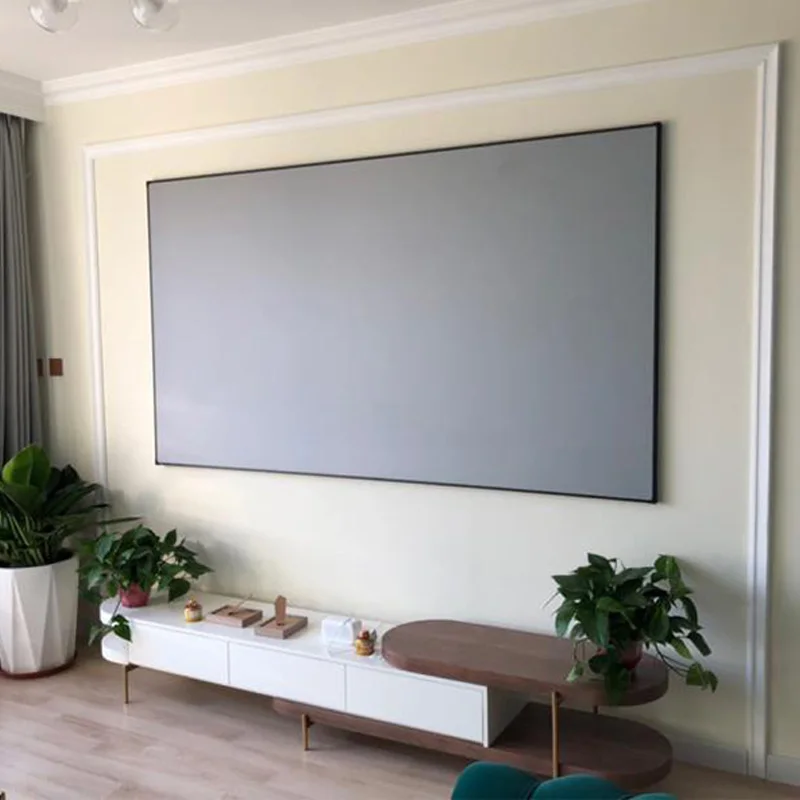 New Listing High Quality  84 Inch 16:9  Narrow border frame 1.2cm Home Theater Wall Gray Alr Pet 4k frame Projection Screen