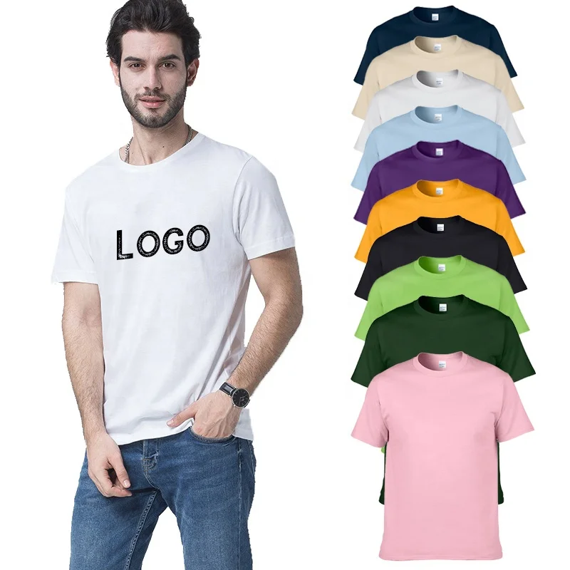 
Wholesale High Quality Plain Custom Logo Printed Black t shirts Mens Blank camisas 100% cotton tshirt printing 