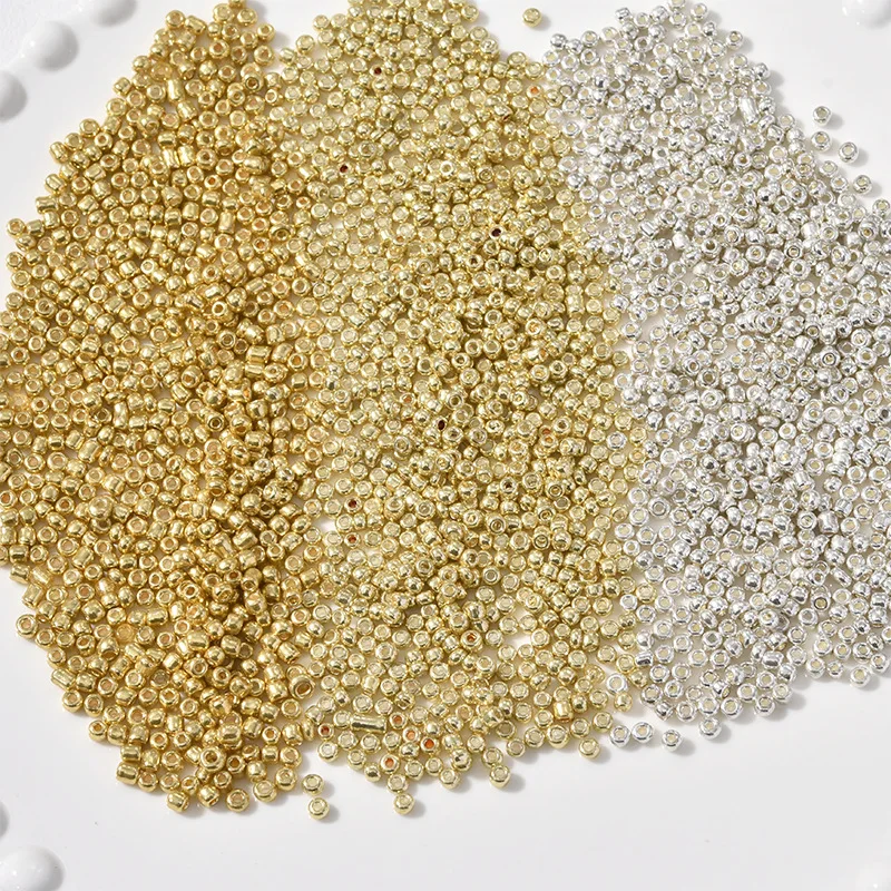 18k Electroplating Clothing Accessories Super Fine 10g/jar Beaded Positioning Decoration Golden Glass Seed Beads