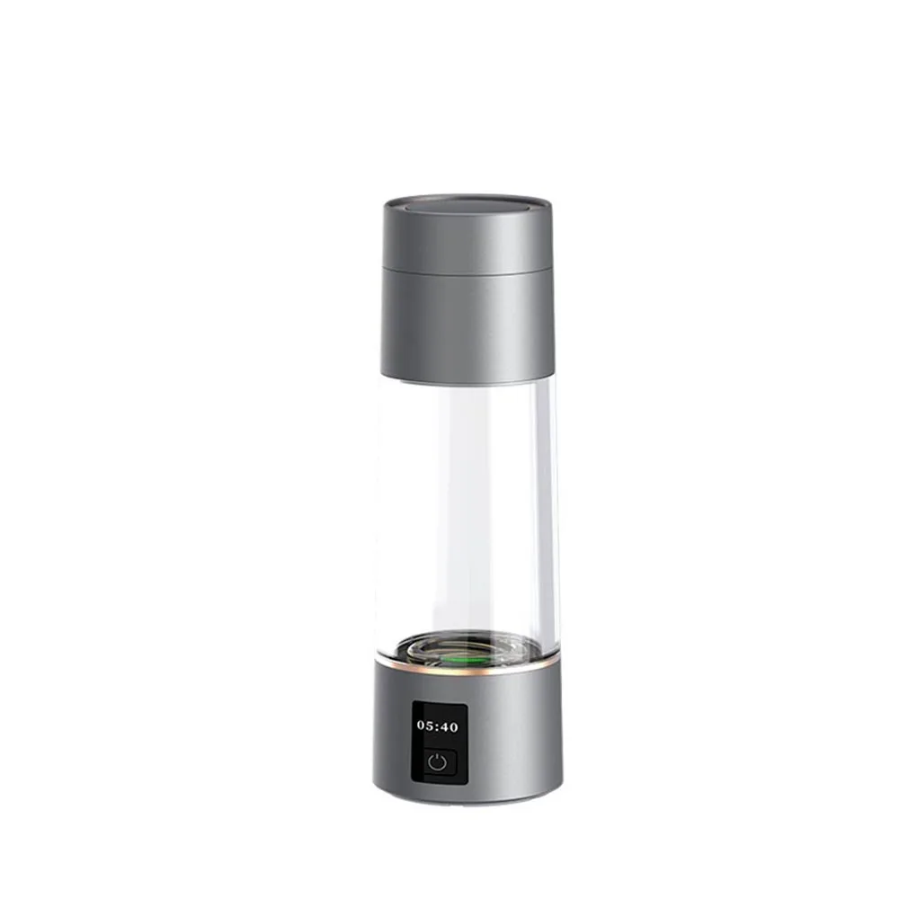 2024 Portable Hydrogen Water Generator Machine Ionizer Glass Bottle Stainless Steel Housing Electric/Battery Power Source