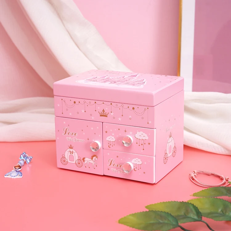 
Competiitve Price Square Wooden Jewelry Box Music Boxes With Custom Logo Printed 