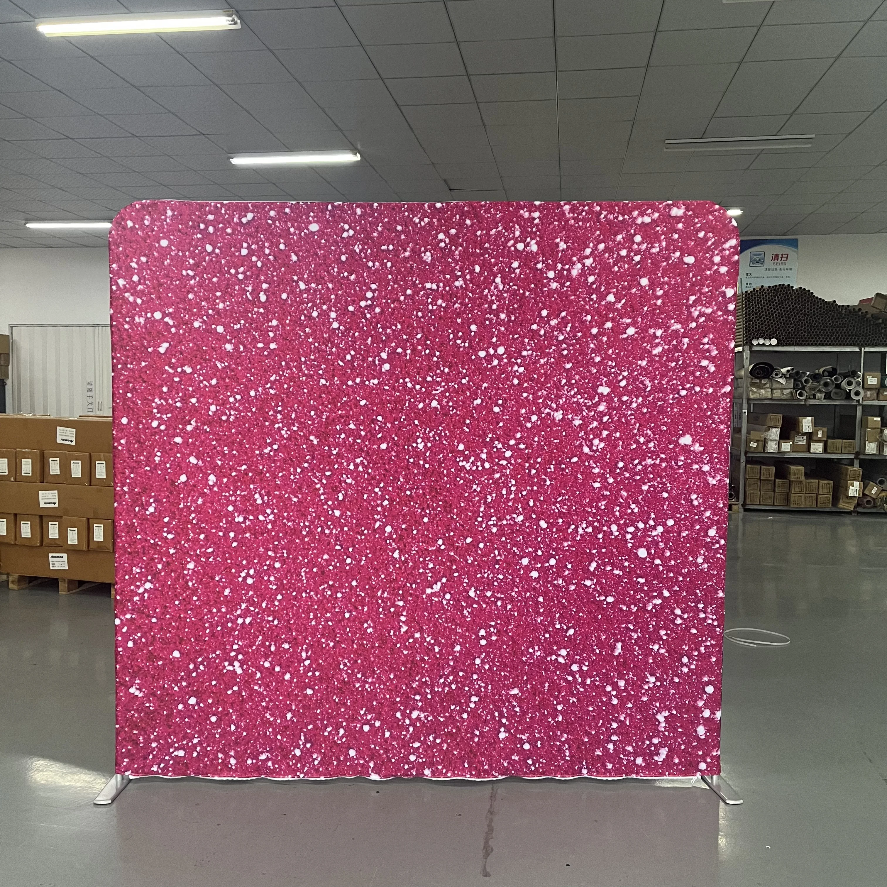 8x8 ft Collapsible tension fabric backdrop for party wedding events backdrop plain black photo booth backdrop