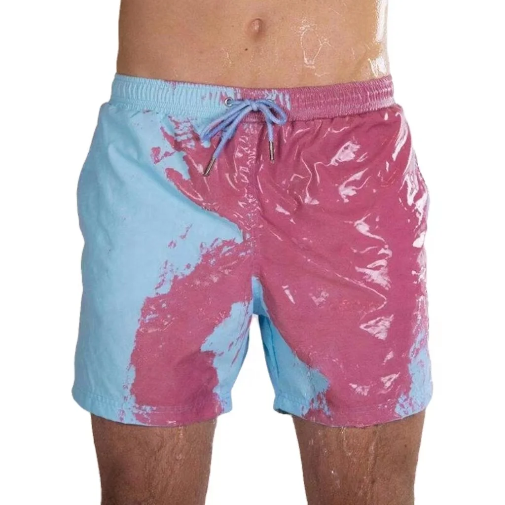 Custom Water Reactive Swimming Shorts Men Color Changing Swim Shorts For Men Designer Boys Beach Shorts Swim Trunks