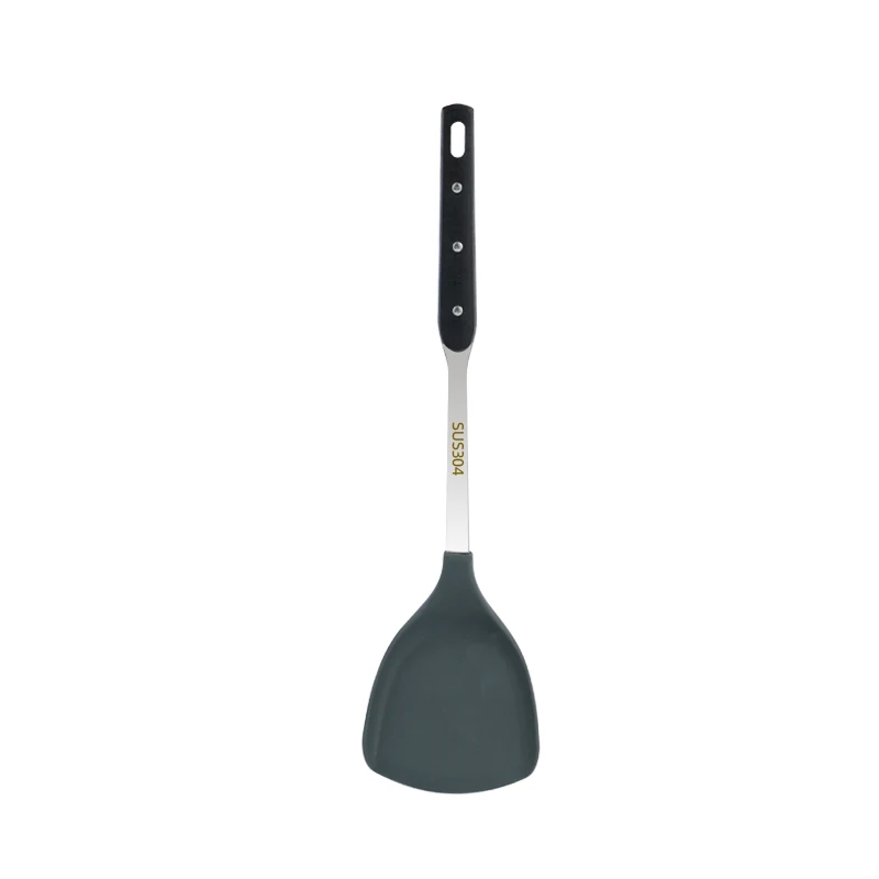 Hot Sale SUS304 Stainless steel Handle Silicone Kitchen Cooking Tools Stand Kitchenware Spatula Silicone Kitchen Utensils Set