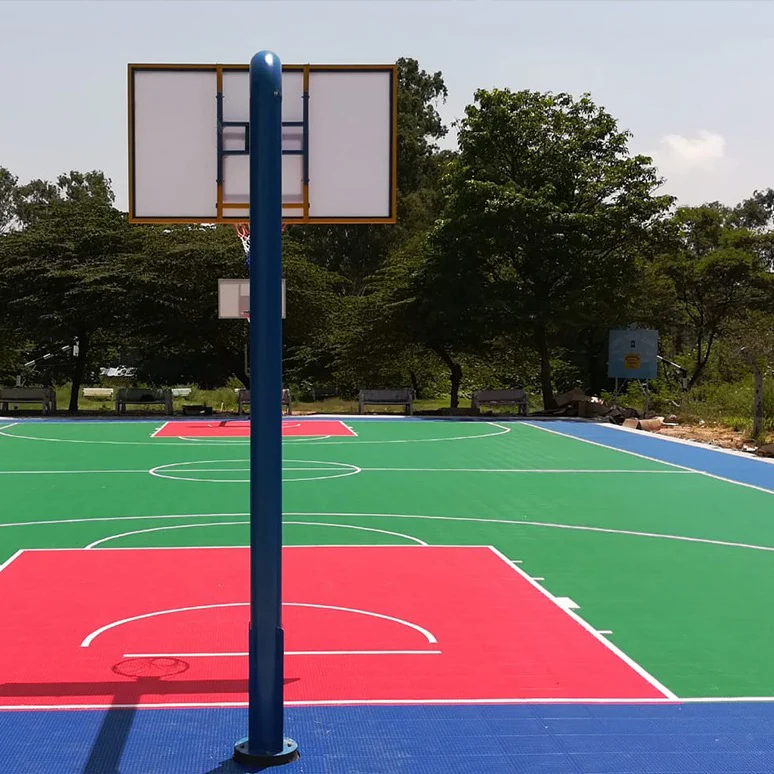 New design PP material interlocking sport court for outdoor basketball