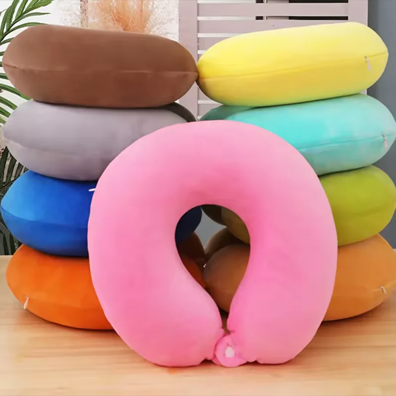 PT Hot Sale Customized Logo Printing U Shape Colorful Neck Pillow Neck Support Travel Pillow Cervical Neck Pillow