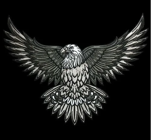 customize eagle embroidery patches with heat iron transfer