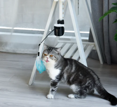  Interactive Electronic Laser Cat Toy Removable Rotating Feather Toys Pet Funny Stick