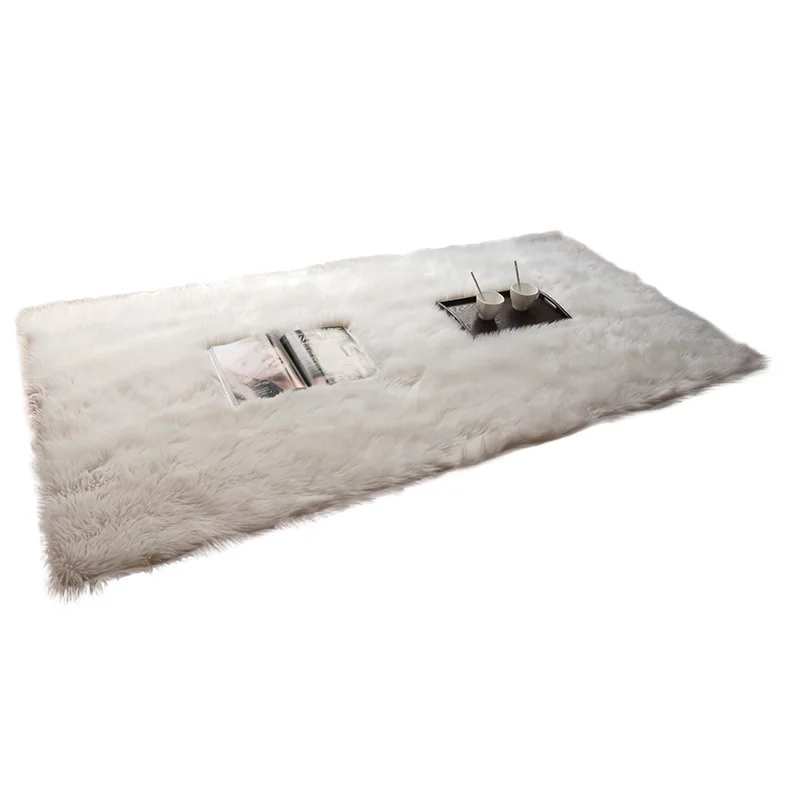 Легкая стирка в стиральной машине, Роскошный Ковер Из искусственной шерсти для спальни, декоративный плюшевый ковер из овечьей кожи для гостиной