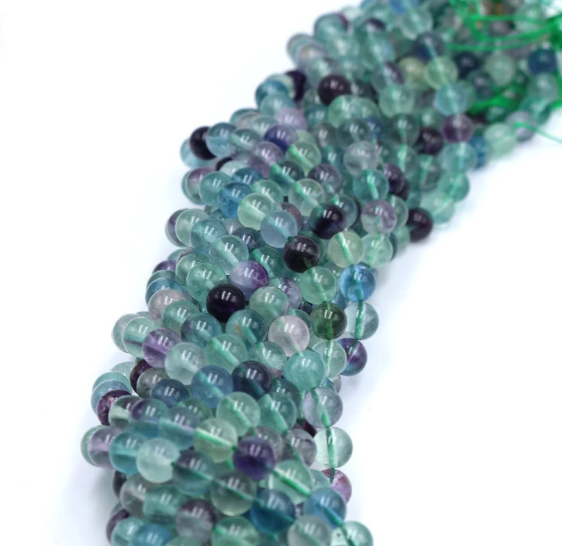 Natural Rainbow Fluorite Stone Bead 4/6/8/10mm Round Loose Stone Jewelry Bead For Jewelry Making Gift