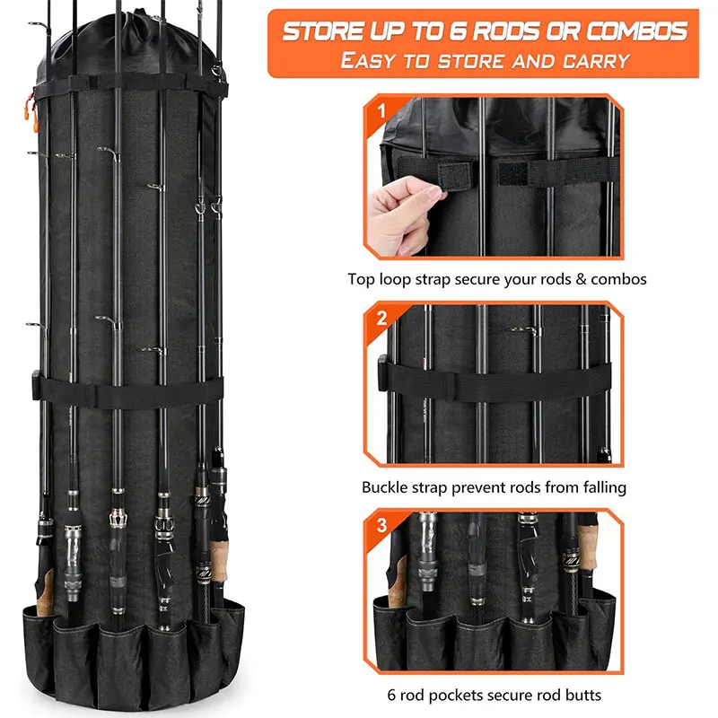 Hot selling High Quality Capacity Large Manufacture Outdoor Multi-Function Ocean Portable Fly Travel Camping Large Fish Rod Bag