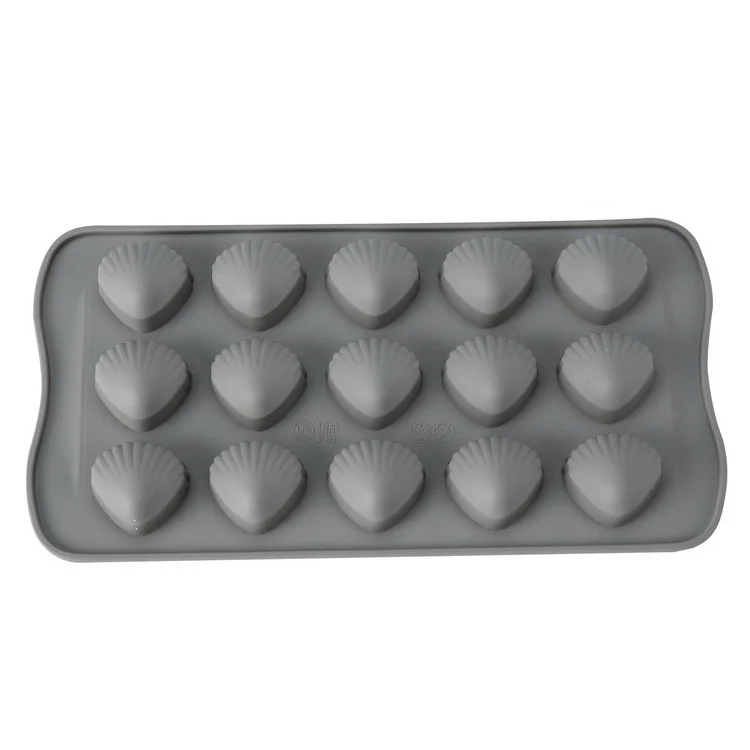 15 Cativies Sea Shell Shape Silicone Candy Chocochip Chocolate Wafer Mould Ice Cube Tray
