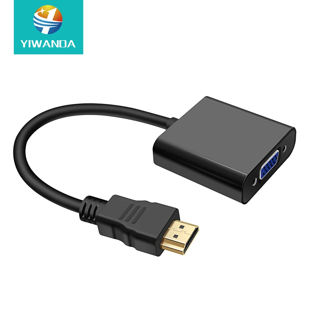 Gold-Plated HDMI to VGA HD1080P HDMI to VGA Adapter Converter Male to Female adattatore hdmi With 3.5mm Audio Port Cable