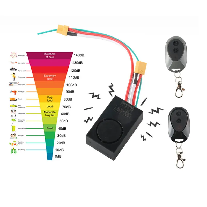 Scooter Alarm One Touch Start Electric Bike Alarm System 36 55V Anti Theft Security System for Electric Scooter