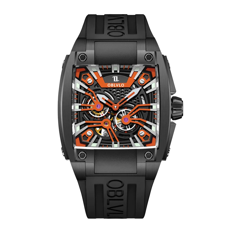 Custom Logo Boss Japan Movement Manufacturer Luxury Skeleton Automatic Mechanical Watches For Men